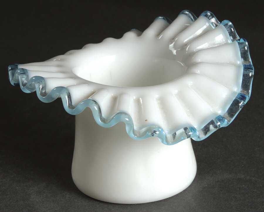 Aqua Crest (Pale Blue) 5" Topper (Top Hat) by Fenton-1