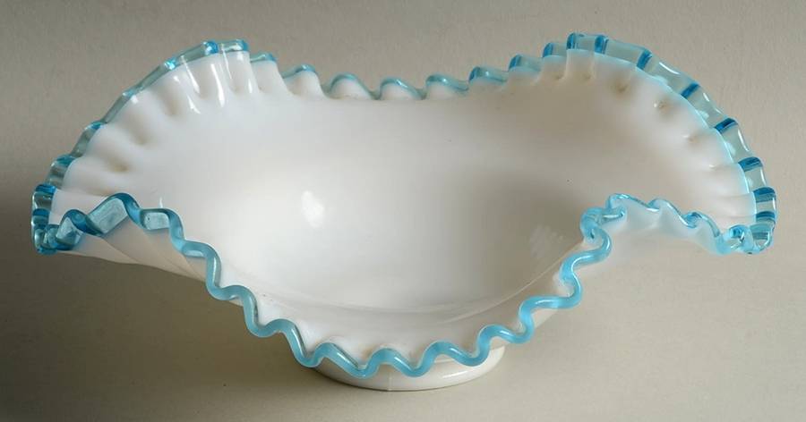 Aqua Crest (Pale Blue) 7" Square Bowl by Fenton-1