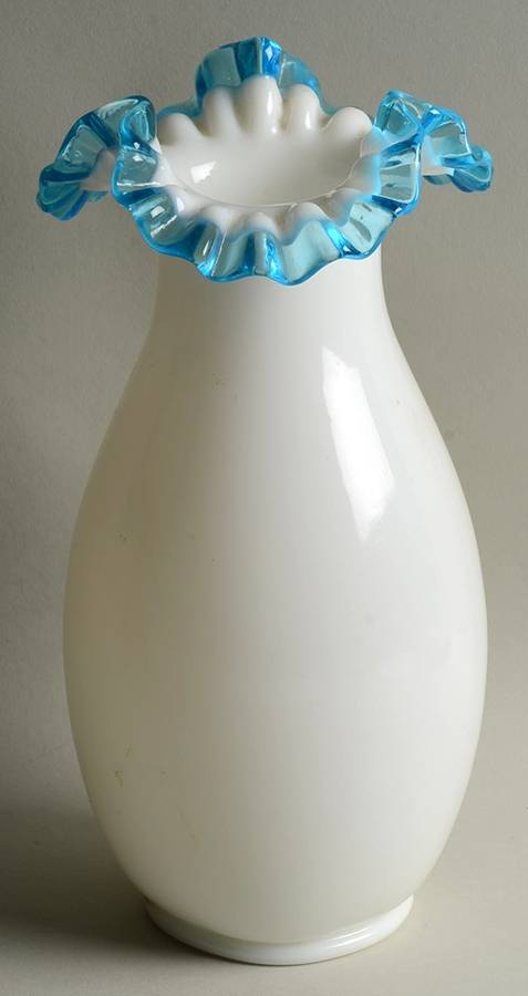 Aqua Crest (Pale Blue) 10" Straight Vase by Fenton-1