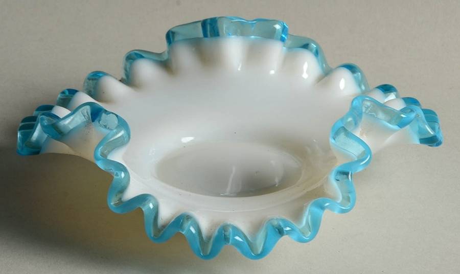 Aqua Crest (Pale Blue) 5" Triangular Bon Bon by Fenton-1