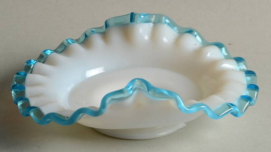 Aqua Crest (Pale Blue) 5" Oval Bon Bon by Fenton-1