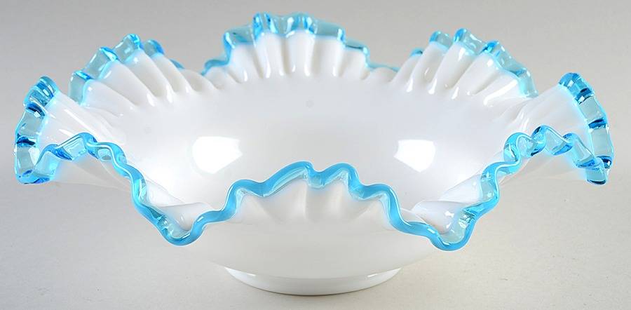 Aqua Crest (Pale Blue) 10" Round Bowl by Fenton-1