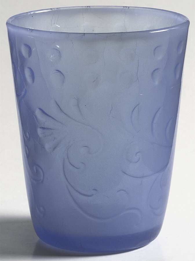 Buttons and Braids Blue (Opalescent) 8 Oz Flat Tumbler by Fenton-1