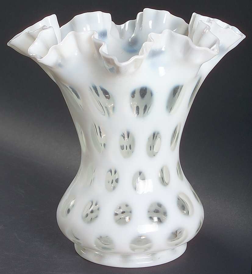 Coin Dot French (Opalescent) 8" Flower Vase by Fenton-1