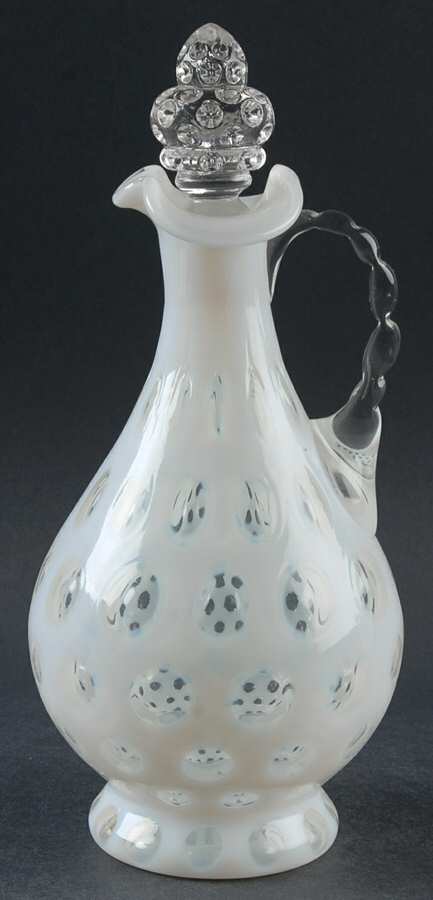 Coin Dot French (Opalescent) Handled Wine Decanter & Stopper by Fenton-1