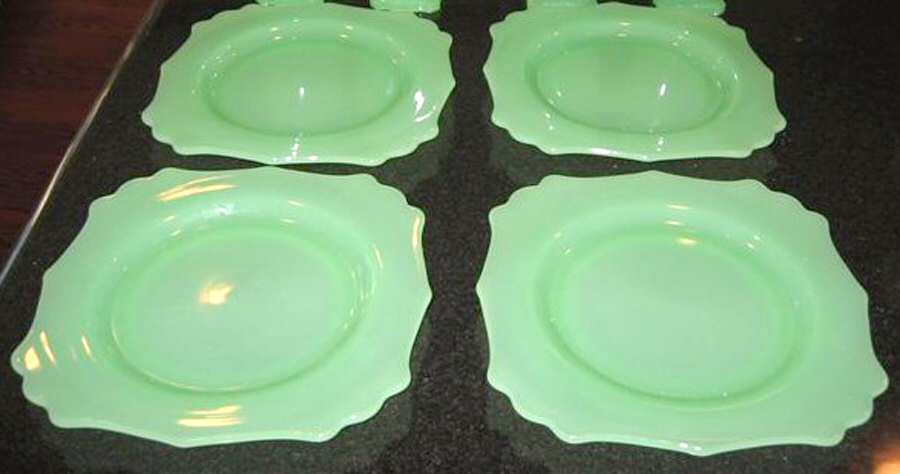 Elizabeth Jade Green Luncheon Plate by Fenton-1