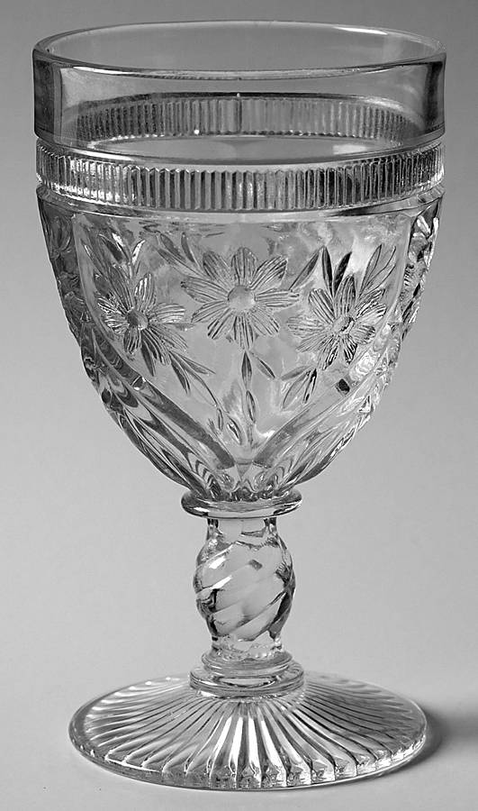 Flower Window Clear Water Goblet by Fenton-1