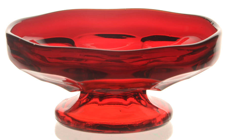 Georgian Ruby Footed Open Nut Dish by Fenton-1