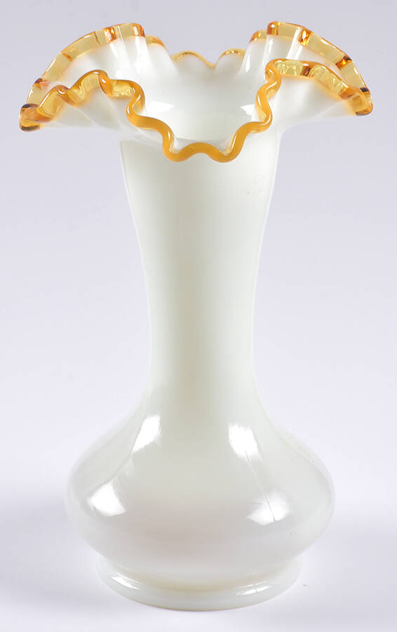 Gold Crest 8" Double Crimped Vase by Fenton-1