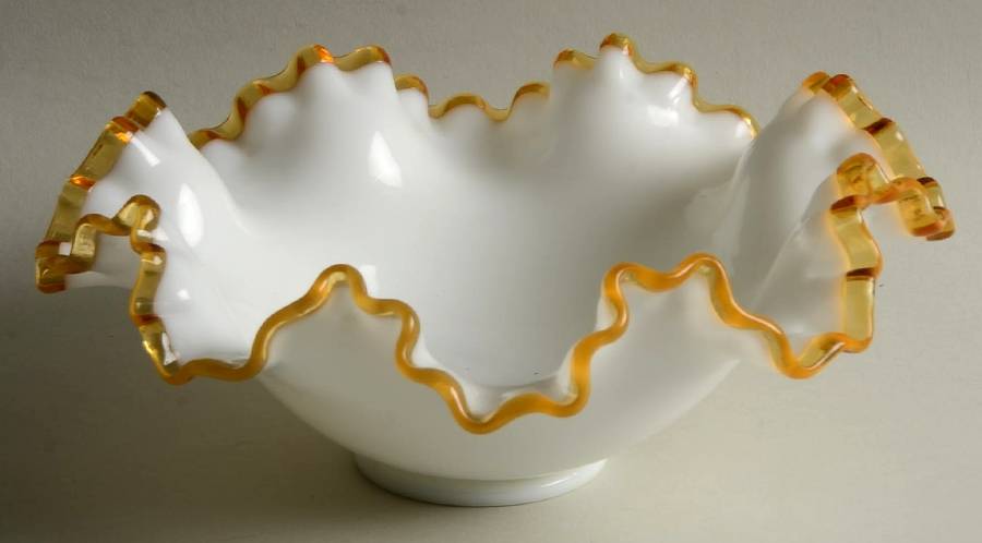 Gold Crest 8" Round Double Crimped Bowl by Fenton-1