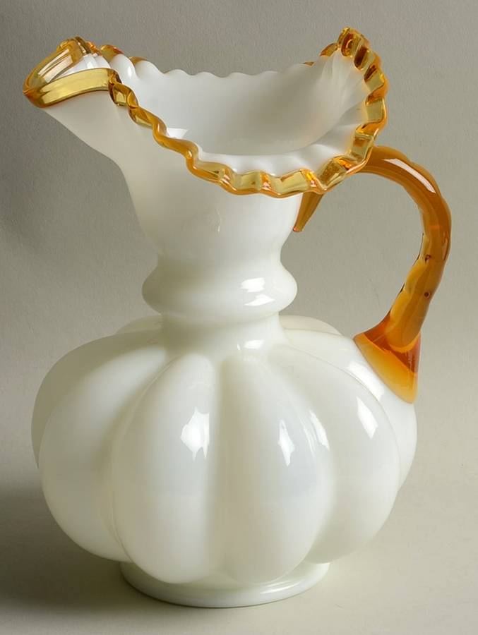 Gold Crest 8" Handled Jug by Fenton-1