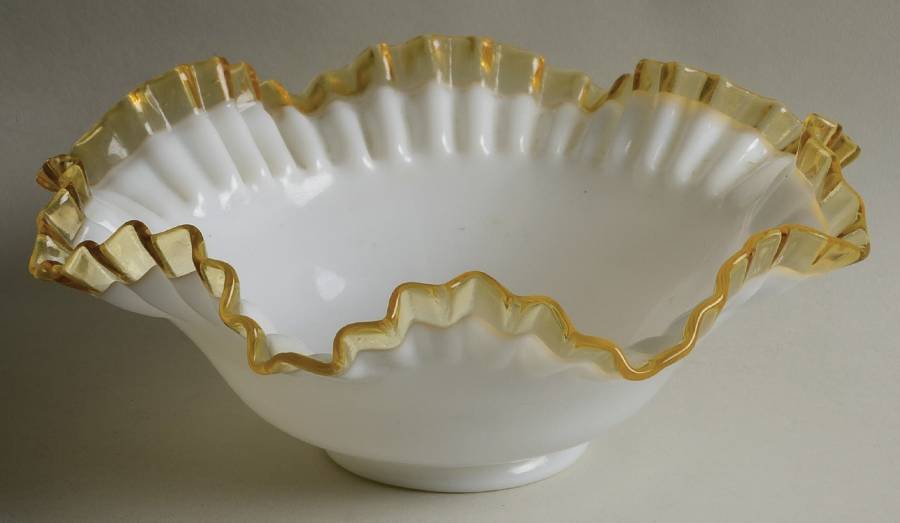 Gold Crest 10" Round Crimped Bowl by Fenton-1