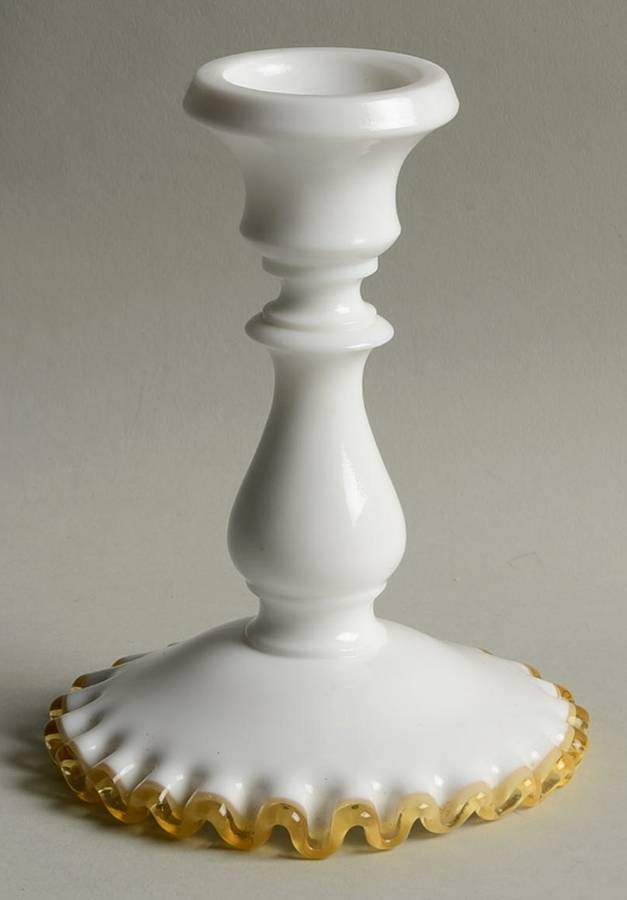 Gold Crest 6" Single Light Candlestick by Fenton-1