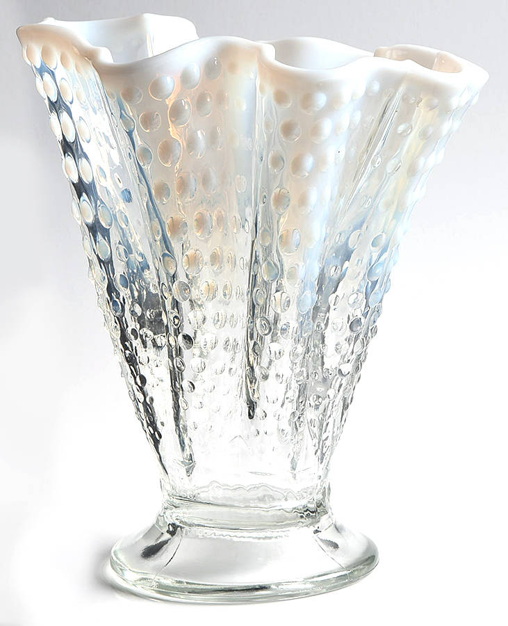 Hobnail French (Opalescent) 8" Flared Vase by Fenton-1