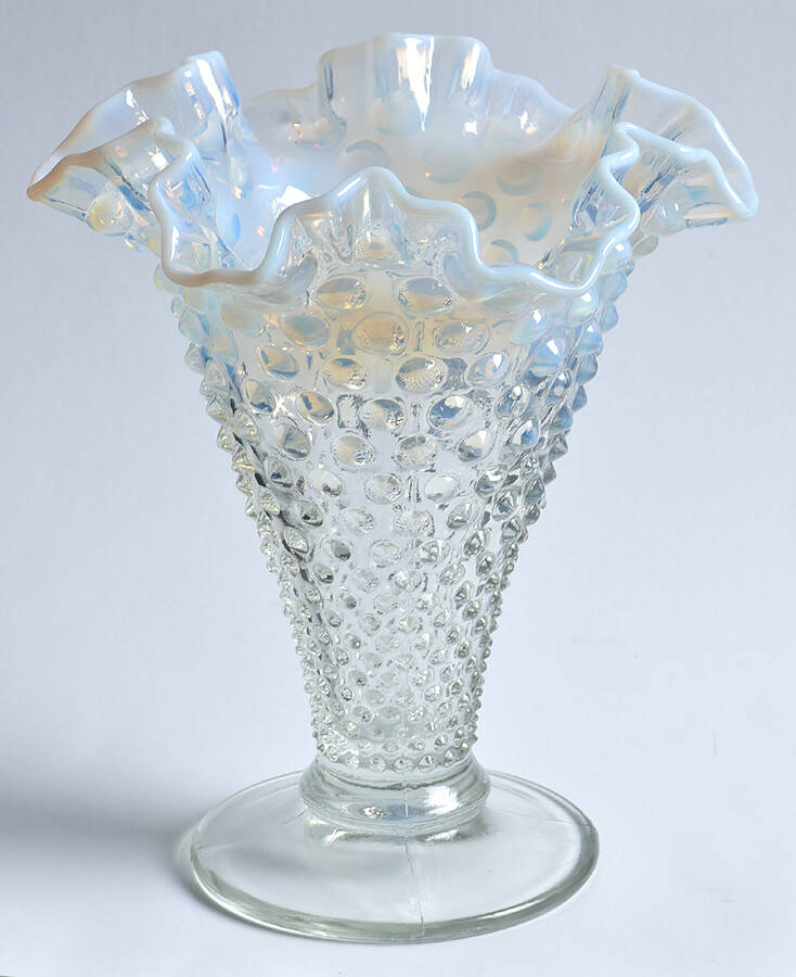 Hobnail French (Opalescent) 8" Scalloped Vase by Fenton-1