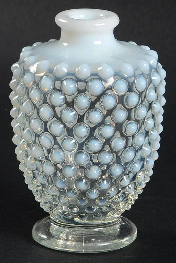 Hobnail French (Opalescent) Round Perfume Bottle No Stopper by Fenton-1