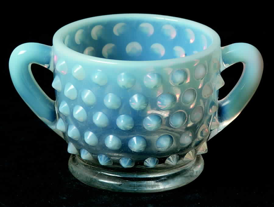 Hobnail French (Opalescent) Individual Open Sugar by Fenton-1