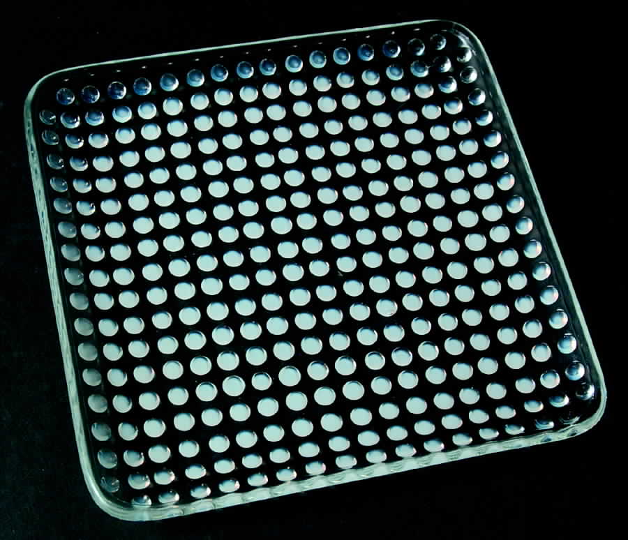 Hobnail French (Opalescent) 8" Square Plate by Fenton-1