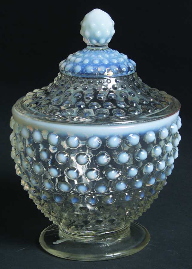 Hobnail French (Opalescent) Small Candy Jar & Lid by Fenton-1