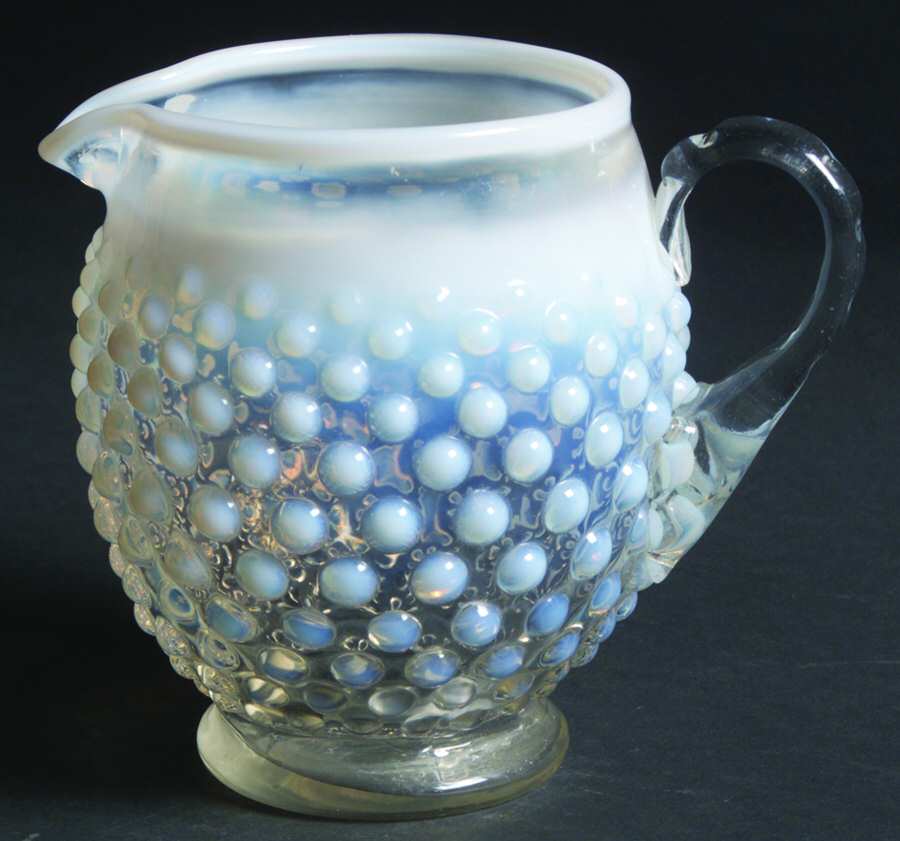 Hobnail French (Opalescent) 4" Smooth Handled Jug by Fenton-1