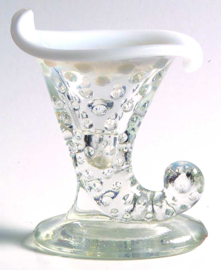 Hobnail French (Opalescent) Mini Cornucopia/Candleholder by Fenton-1