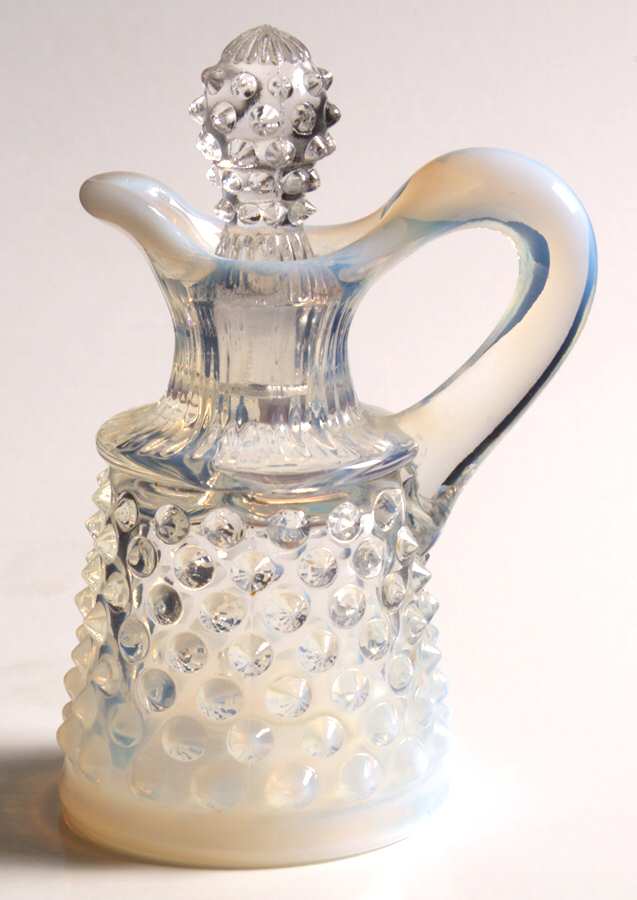 Hobnail French (Opalescent) Oil Cruet & Stopper by Fenton-1