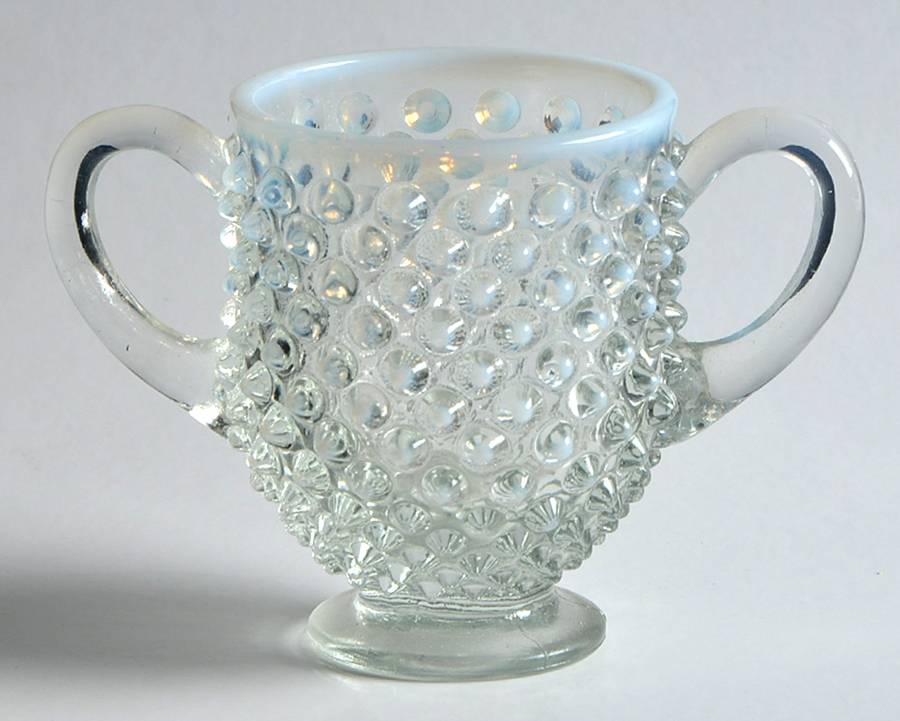Hobnail French (Opalescent) Footed Open Sugar by Fenton-1