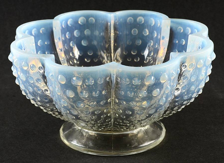 Hobnail French (Opalescent) Footed Candy Box No Lid by Fenton-1