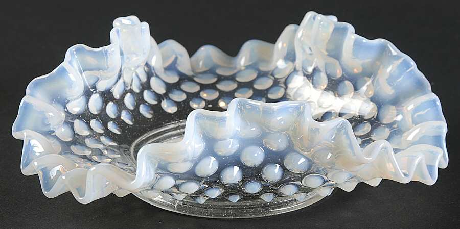 Hobnail French (Opalescent) 5" Triangular Bon Bon by Fenton-1