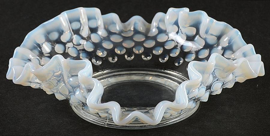 Hobnail French (Opalescent) 6" Square Bon Bon by Fenton-1