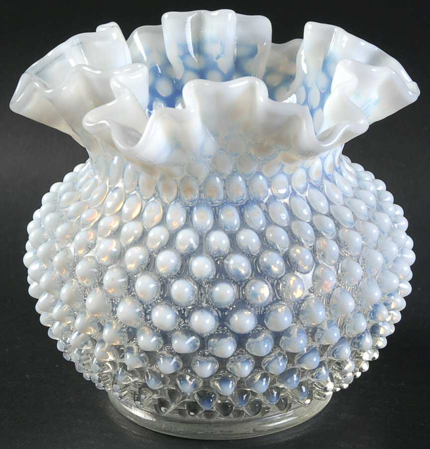 Hobnail French (Opalescent) 5" Double Crimped Vase by Fenton-1