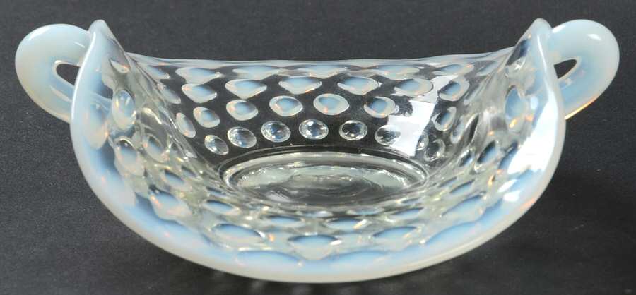 Hobnail French (Opalescent) 4" Handled Bon Bon by Fenton-1