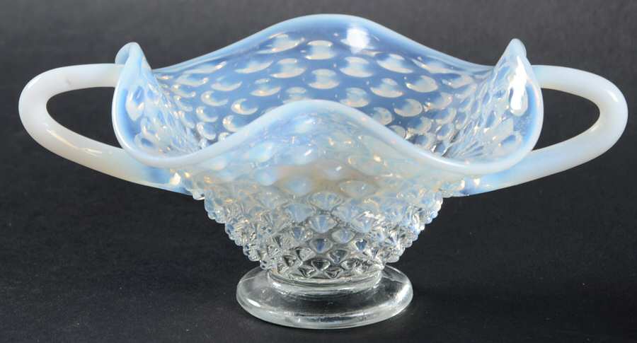 Hobnail French (Opalescent) 2 Handled Bon Bon by Fenton-1