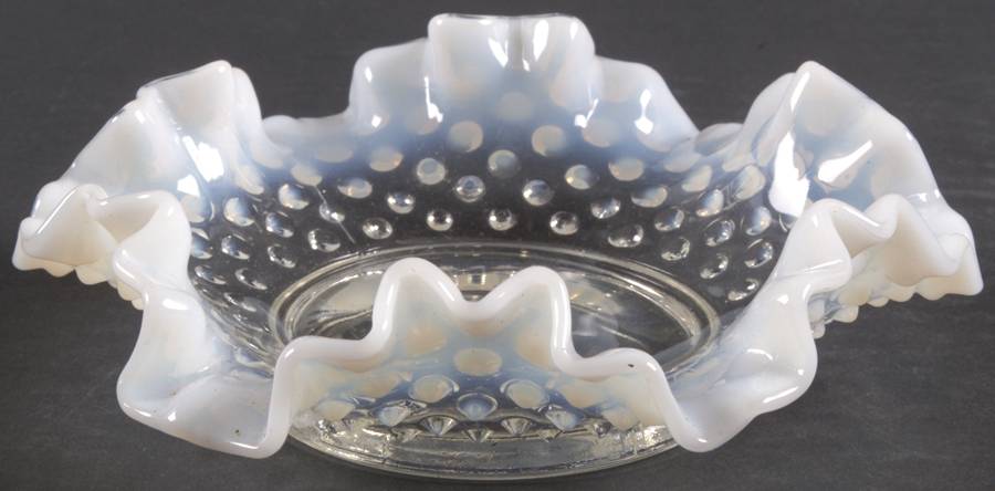 Hobnail French (Opalescent) 6" Double Crimped Bon Bon by Fenton-1