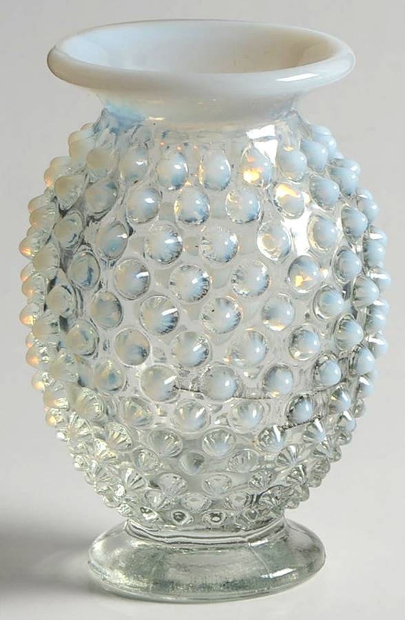 Hobnail French (Opalescent) 4" Flared Miniature Vase by Fenton-1