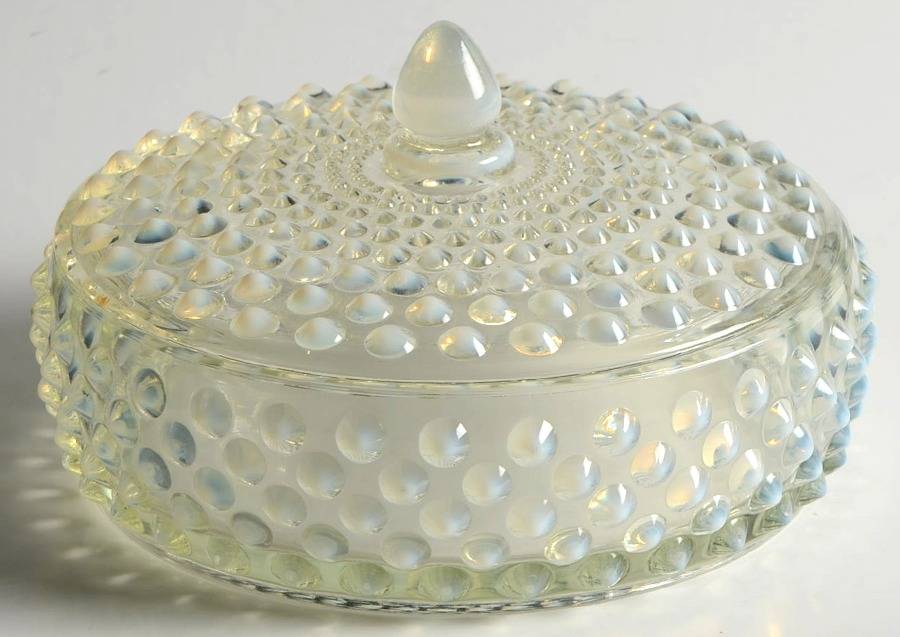 Hobnail French (Opalescent) Candy/Powder Box & Lid by Fenton-1