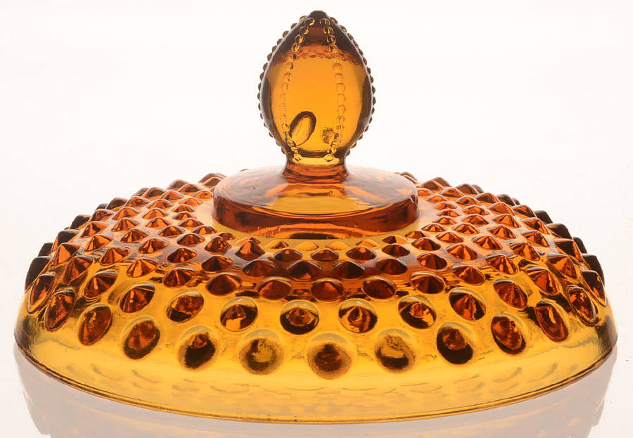 Hobnail Amber (Colonial Amber) Lid for Footed Urn by Fenton-1