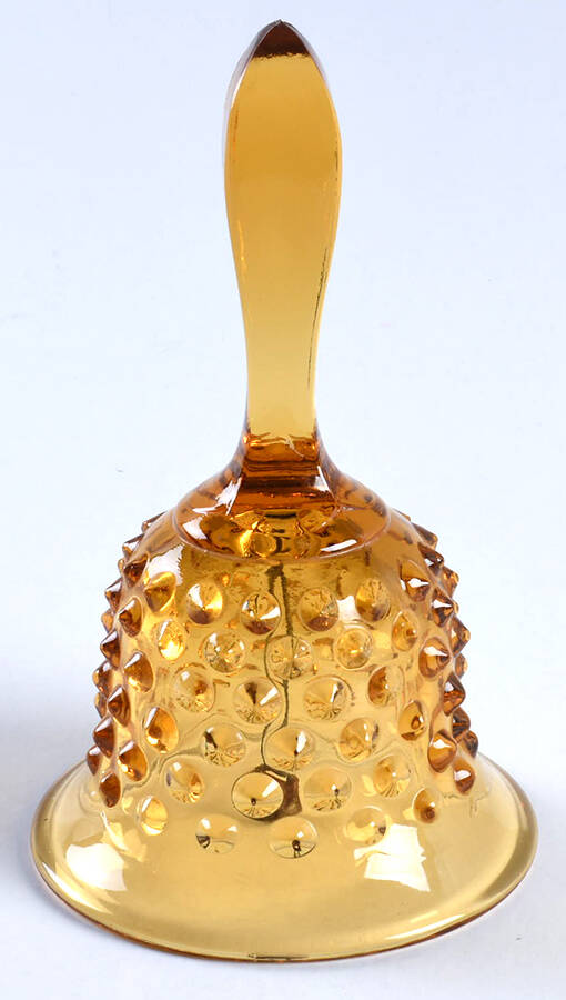 Hobnail Amber (Colonial Amber) 5" Bell by Fenton-1
