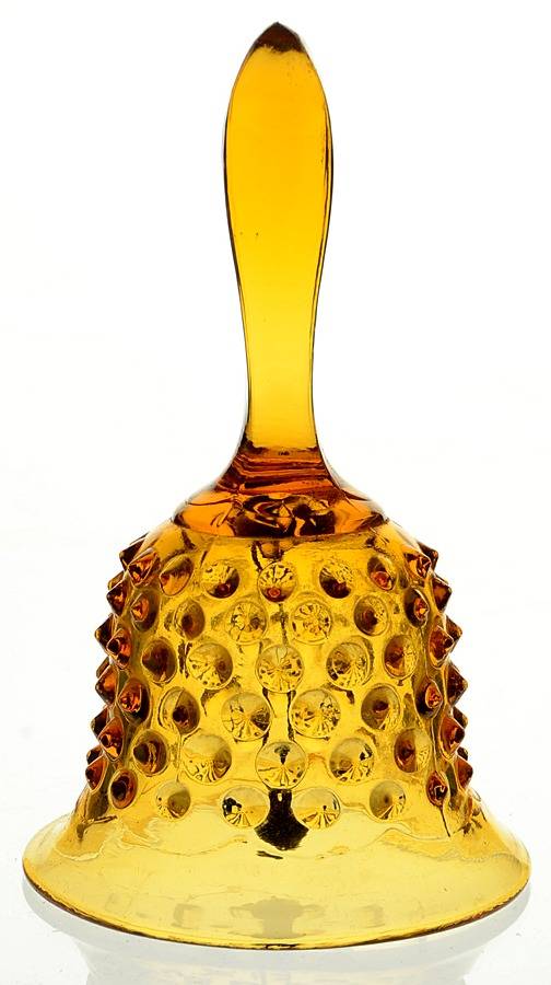 Hobnail Amber (Colonial Amber) 6" Bell by Fenton-1