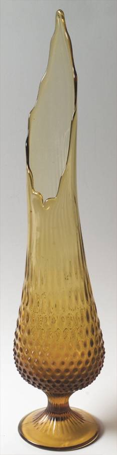 Hobnail Amber (Colonial Amber) #3652 17" To 25" Swung Vase by Fenton-1