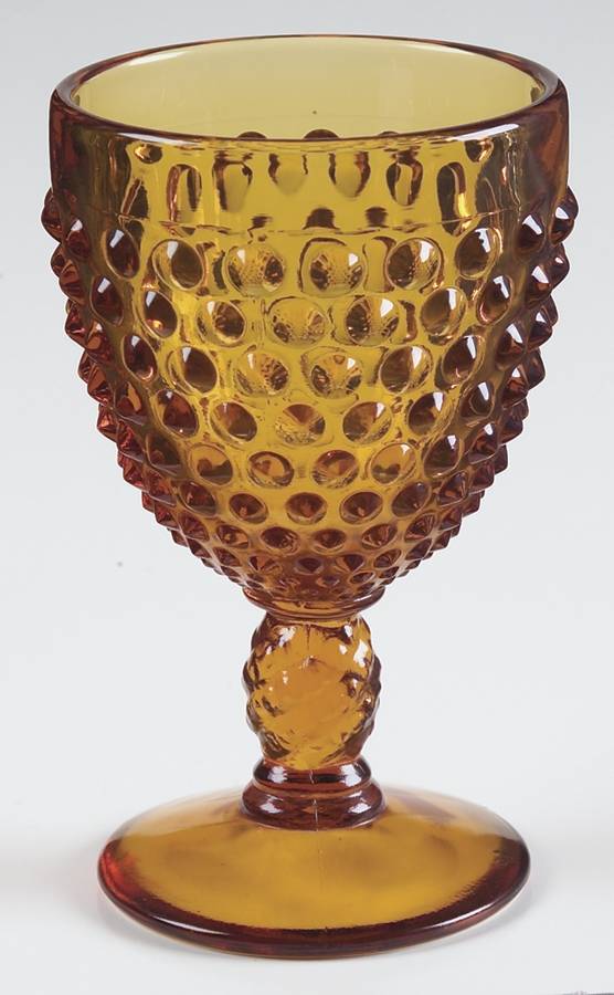 Hobnail Amber (Colonial Amber) Water Goblet by Fenton-1