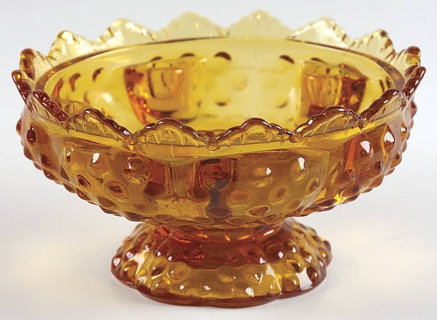 Hobnail Amber (Colonial Amber) 6" Candle Bowl by Fenton-1