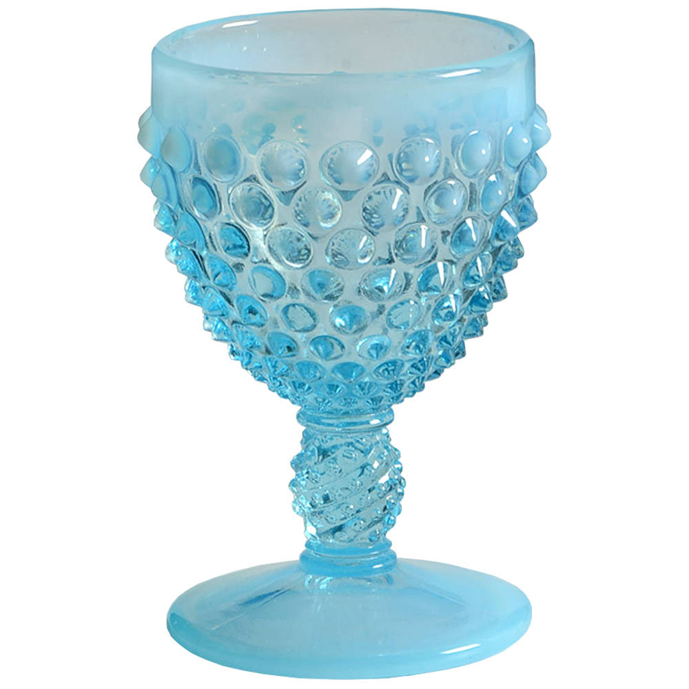 Hobnail Blue (Opalescent) Wine Glass by Fenton-1