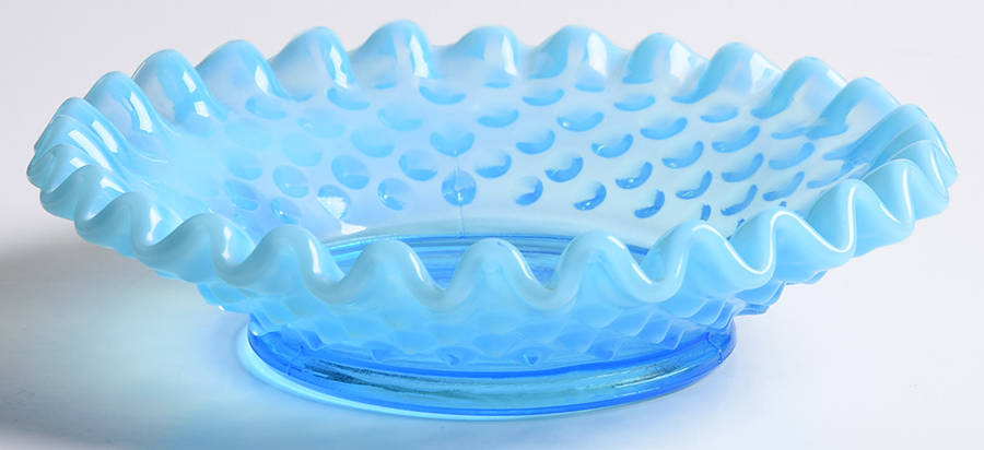 Hobnail Blue (Opalescent) 6" Bon Bon Plate by Fenton-1