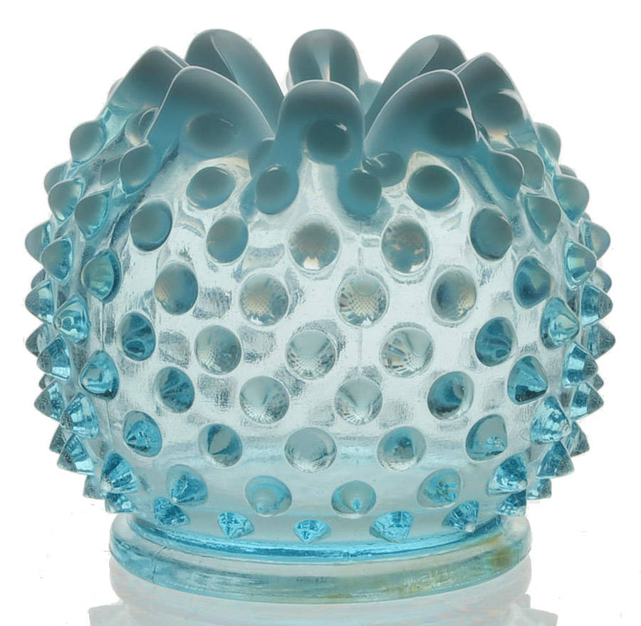 Hobnail Blue (Opalescent) 3" Rose Bowl by Fenton-1