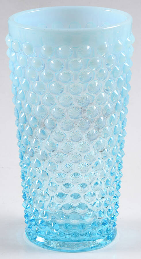 Hobnail Blue (Opalescent) 16 Oz Flat Tumbler by Fenton-1