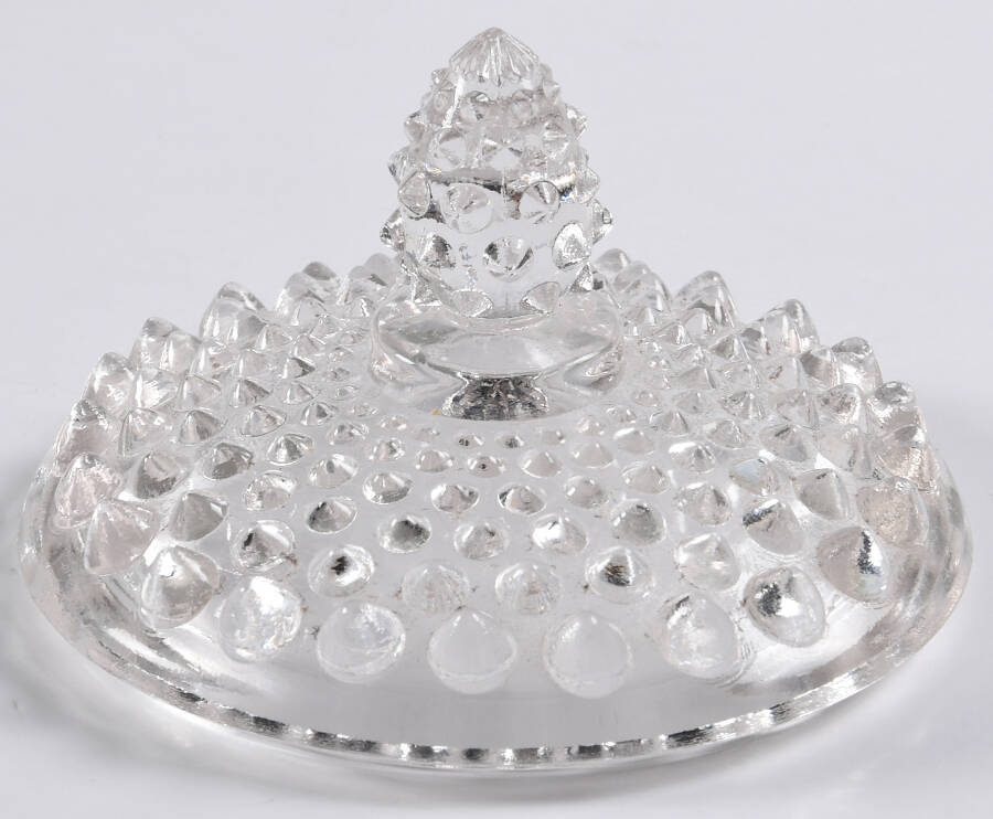 Hobnail Blue (Opalescent) Lid for Puff Jar by Fenton-1