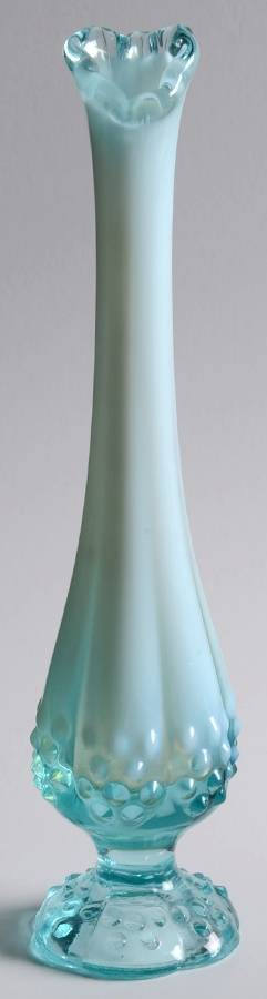 Hobnail Blue (Opalescent) #3950 7" To 11" Swung Vase by Fenton-1