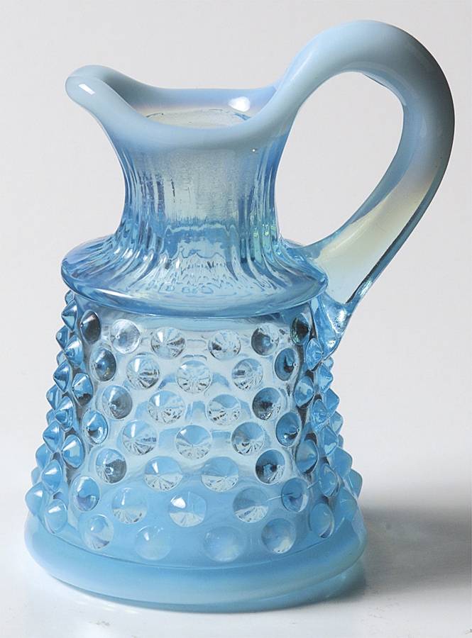 Hobnail Blue (Opalescent) Oil Cruet No Stopper by Fenton-1
