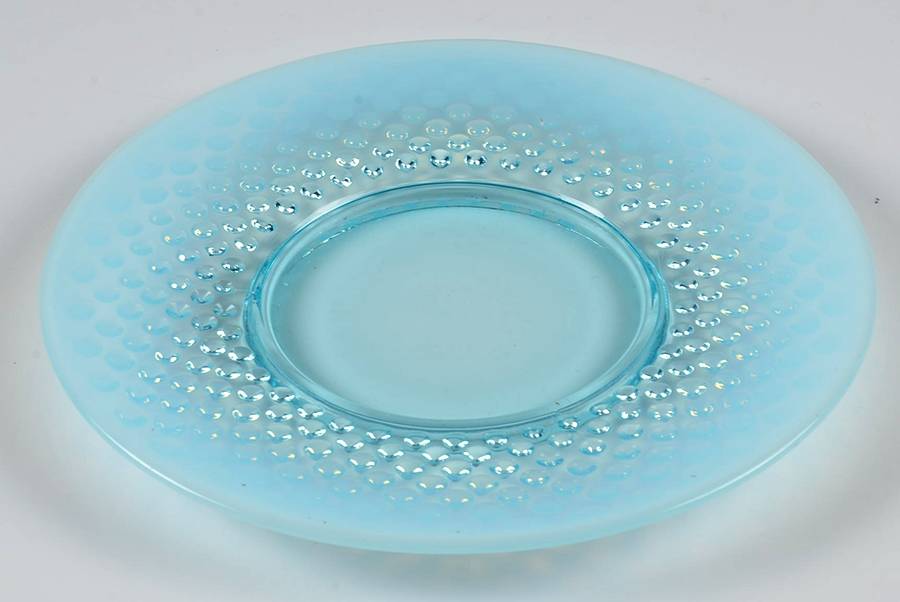 Hobnail Blue (Opalescent) 8" Salad Plate by Fenton-1